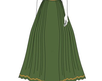 Green with Gold Lightweight Skirt (M)