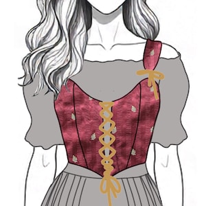 Burgundy & Gold Commoner Bodice (Small)