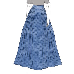 Blue Damask Skirt (XL)