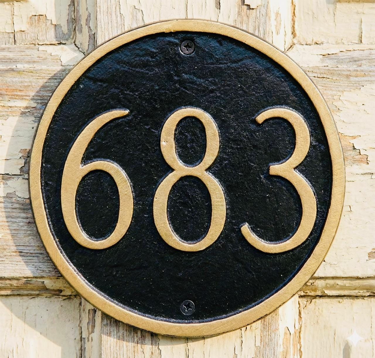Home Number R Custom Brass House Number Sign – Modern Round Address Plaque – Outdoor ...