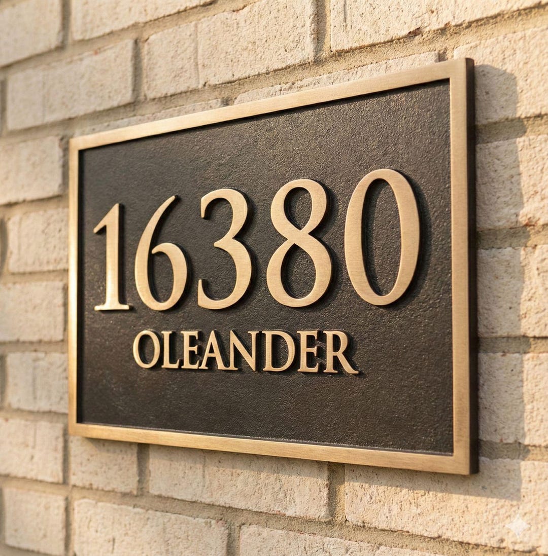 Custom Metal Address Plaque – Modern House Number Sign - Etsy