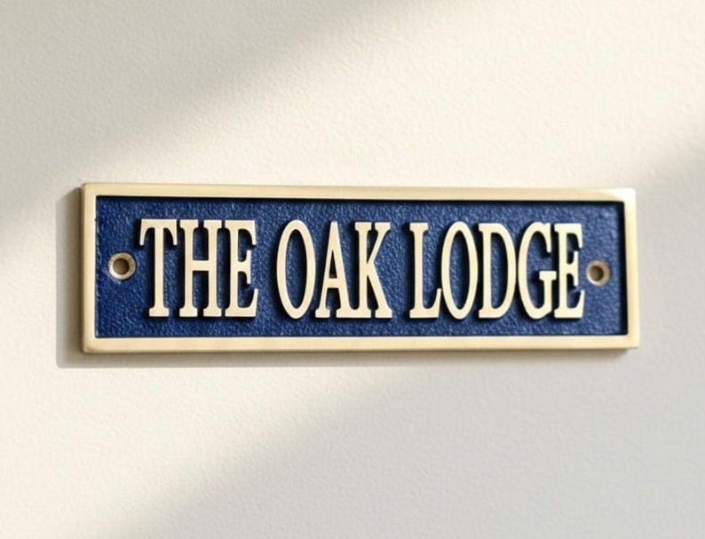 Lodge Lettering Custom Brass Name Plate | 3D Raised Lettering, Farmhouse Decor - Etsy