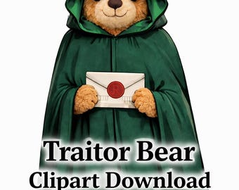 Traitor faithful Bear Character Digital Downloads, Clipart, Sublimation Designs, Printable Graphic, Traitor Design