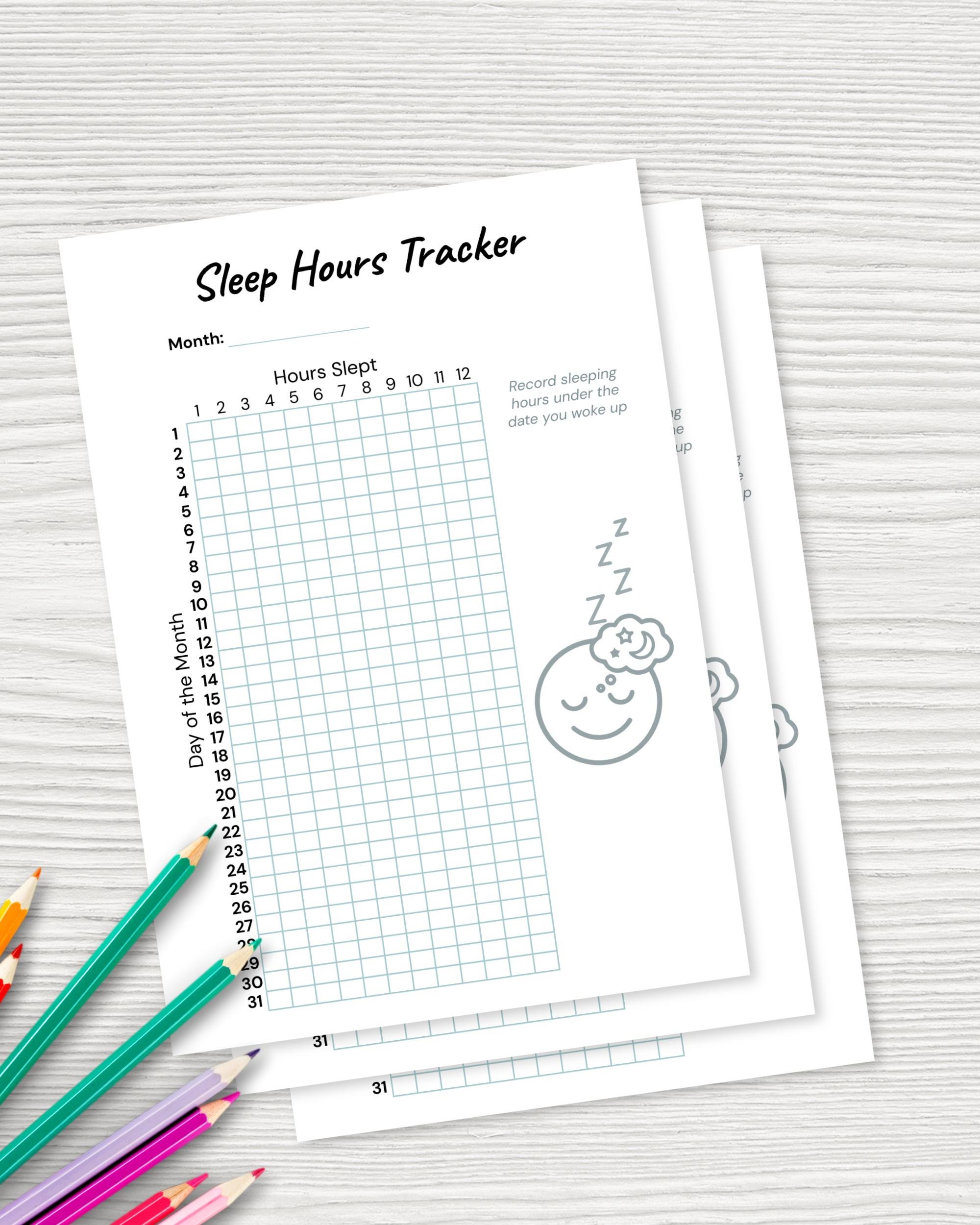 Monthly Sleep Tracker Printable PDF | Night Time Sleep Log | A4 A5 US ...