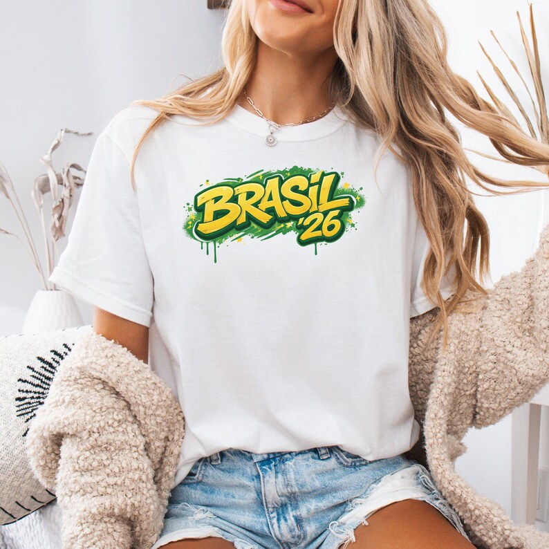 Camiseta Brasil 26, Ropa de Brasil, Camiseta del Mundial 2026, Camiseta para aficionados al fútbol, Camiseta para amantes del fútbol, Camiseta de la Copa del Mundo, Regalo para amantes del deporte imagen 8