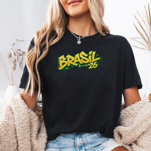 Camiseta Brasil 26, Camiseta para amantes del fútbol, Camiseta del Mundial 2026, Top para aficionados al fútbol, Camiseta Copa del Mundo, Regalo para amantes del deporte, Ropa de Brasil imagen 4