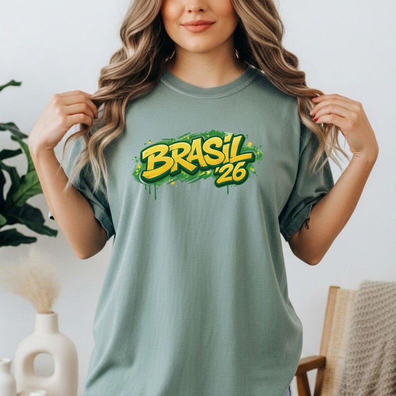 Camiseta Brasil 26, Ropa de Brasil, Camiseta del Mundial 2026, Camiseta para aficionados al fútbol, Camiseta para amantes del fútbol, Camiseta de la Copa del Mundo, Regalo para amantes del deporte imagen 6