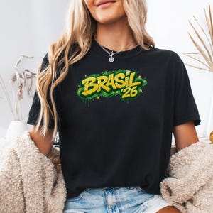 Camiseta Brasil 26, Ropa de Brasil, Camiseta del Mundial 2026, Camiseta para aficionados al fútbol, Camiseta para amantes del fútbol, Camiseta de la Copa del Mundo, Regalo para amantes del deporte imagen 5