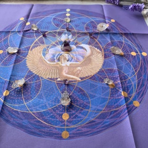 Sacred  Altar Cloth, I Am Presence Tarot Cloth,, Altar Cloth/ Crystal Grid