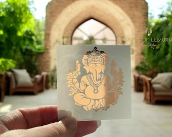 Foiled Ganesha Sticker: Metallic Hindu Decor, Yoga Gift, Waterproof