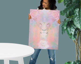 White Lion Blessings Matte Paper Print