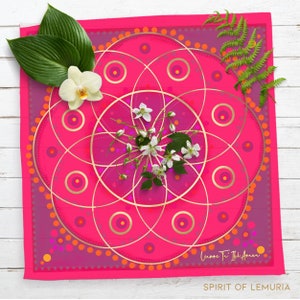 Sacred  Altar Cloth, Root Chakra Reading Cloth, Tarot Wrap, Crystal Grid Cloth