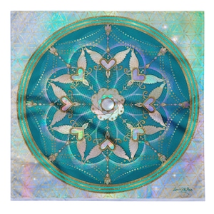 Ambiance intense, nappe d'autel inhabituelle, accessoire de lecture « Celestial Portal Blessings » pour jeu de cartes de tarot/Oracle, 3 tailles ! Wrap Tarot, Grille Cristal