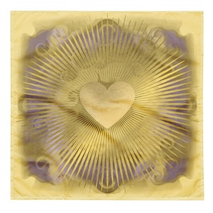 Altaardoek met goudeffect en violet en kristallen raster, leesmat 'Violet Sun Flame' voor tarot-/orakelkaarten, 3 maten!