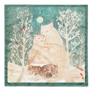Tovaglia natalizia invernale e stravagante per l'altare di Yule - Tappetino per letture del "Calore dell'amicizia" per mazzi di carte dei tarocchi/oracolo, 3 misure!
