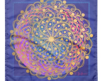 Violet Flow Altar, Reading Cloth, Tarot Wrap, Crystal Grid Cloth Or Bandana Crystal Gridding, Altar Cloths Tarot wrapping and reading cloth.