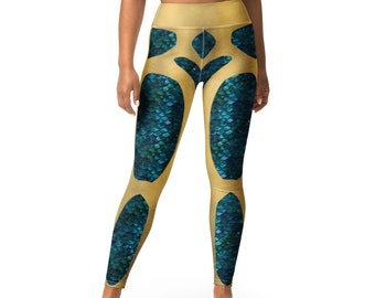 Mermaid Gold Armour Super Durable Squat Proof Yoga Leggings