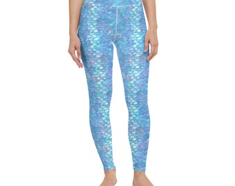 Opalescent Mermaid Scales Yoga Leggings