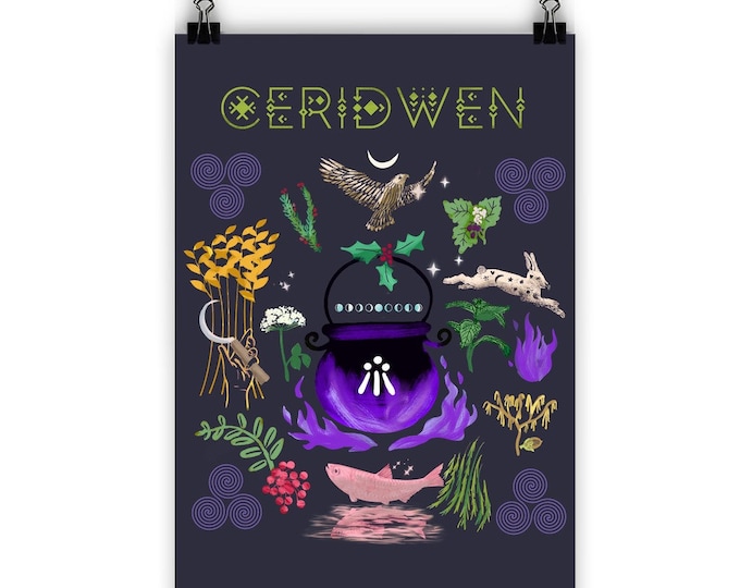 Samhain, Cauldron, Awen, Druidic, Magical, Ceridwen’s Blessings Classic Semi-Gloss Finish Outdoor Strength Poster