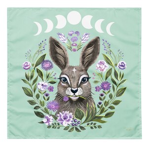 Frühling Blumen Hase Mond Phase Altar Tuch & Kristall Gitter - ""Ostara Mond Hase"" Insta Lesungen Requisite für Tarot/ Orakel Karten Deck, 3 Größen!