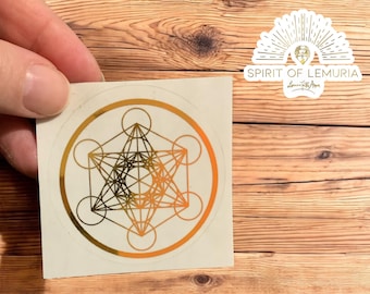 Metatron’s Cube Sacred Geometry Sticker Healing Symbol 63.5mm Spiritual Transparent Foiled Decal