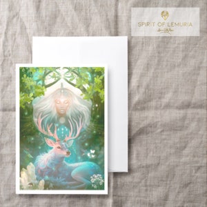Visionnaire féérique, Art de guérison chamanique, Cartes de voeux, Cartes de voeux vierges, 5 x 7 pouces par Leanne Ta'Iki Anawa