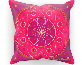 Healing Room Root Chakra Cushion Cover Vegan Suede or Satin