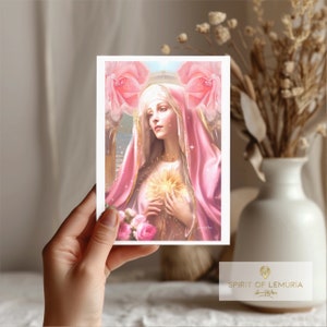 Cartes de voeux artistiques spirituelles de la Sainte Famille, cartes de voeux vierges, 5 x 7 pouces carte d'anniversaire Chrétien, Jésus, Pâques, Noël, Marie-Madeleine