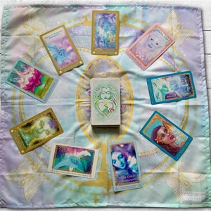 Altar Cloth, New! Large! ‘Lemurian Portal in Avalon’ 3 Sizes! Altar Cloth, Tarot Wrap/ Readings Cloth