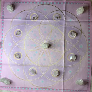 Sacred  Altar Cloth, Springtime II Altar, Reading Cloth, Tarot Wrap, Crystal Grid Cloth Or Tarot Cloth,