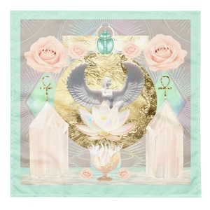 Lotus Flower Altar Cloth: White Flame Atonement Tarot Grid