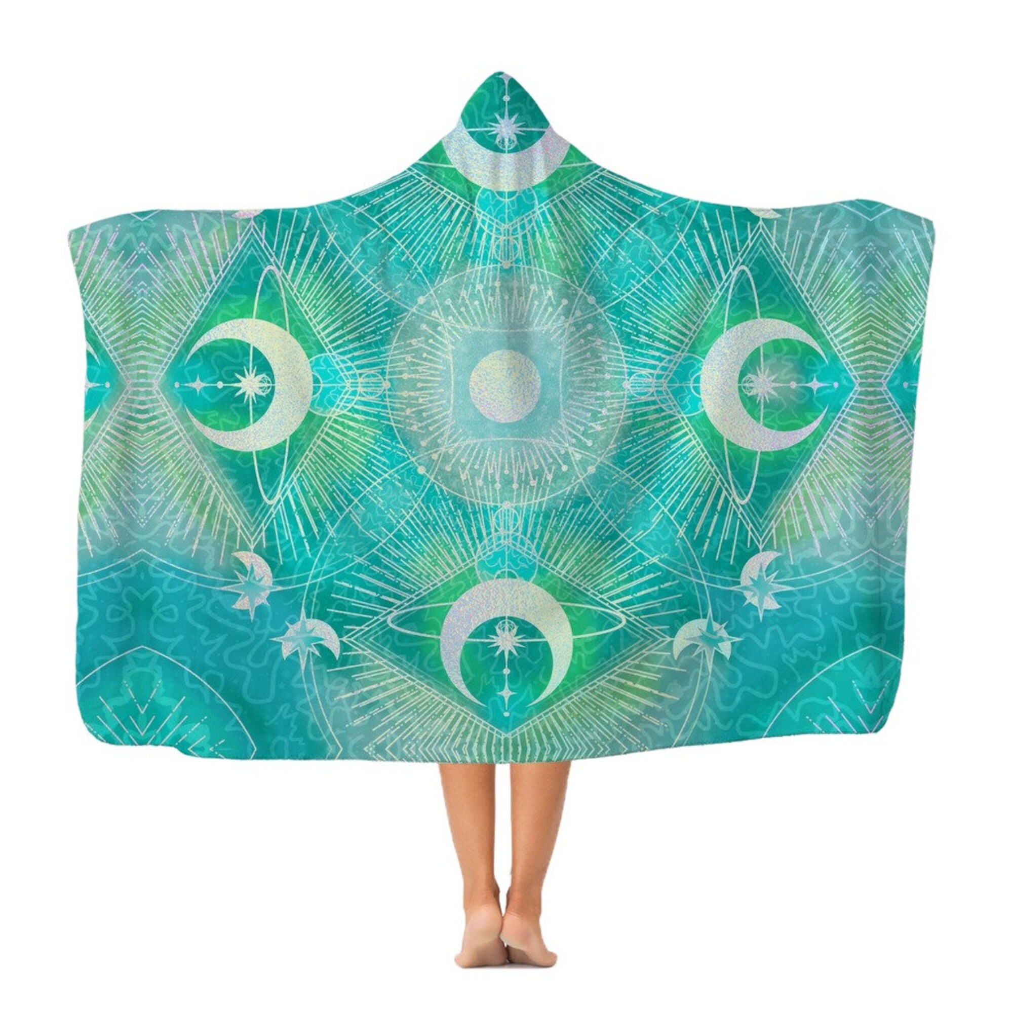 Discover Celestial Lemurian Moon Classic Adult Hooded Blanket