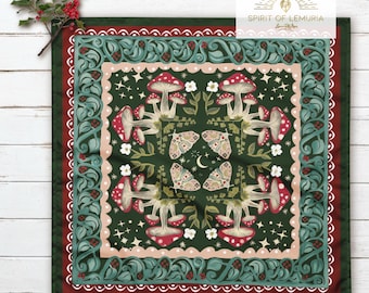 Altaarkleed Fairycore, tarotdoek Siberisch kerstfeest, paddenstoelenhoofddoek