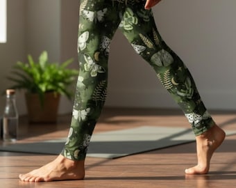Green Celestial Moth Leggings