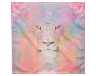 New! Three Sizes! ‘White Lion Being’ Altar Cloth, Tarot/ Oracle Card Wrap, Readings Cloth