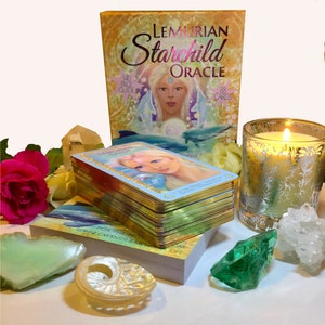 Lemurian Starchild Oracle Card Deck: Boxed 88 Cards & 340 Page Book Set image 1