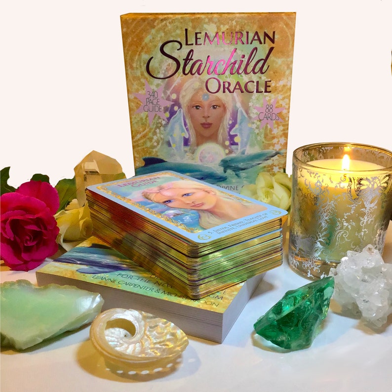 Lemurian Starchild Oracle Card Deck: Boxed 88 Cards & 340 Page Book Set image 1