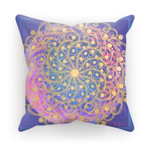 Beautiful Healing Room Violet Flow Cushion Cover Vegan Suede or Satin