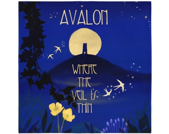 Sacred  Avalon, Where the Veil is Thin Tarot Cloth,/ Altar Cloth/ Crystal Grid