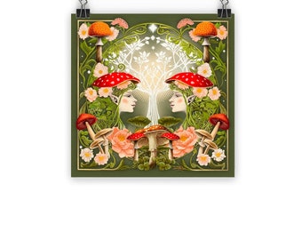 Enchanted Elven Forest Mushroom  “Fairy Core ” Classic Poster