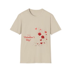 Valentine's Day Graphic Tee: Red Hearts & Gifts Soft Cotton Shirt image 3