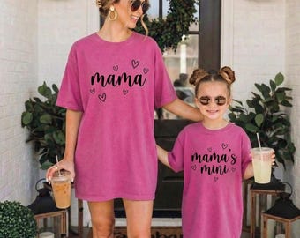 Mommy and Me Shirts  Mama and Mini Matching Outfits  Comfort Colors Mama Shirt  Mothers Day Gift  Baby Shower Gift  Mom Toddler Tee Gift