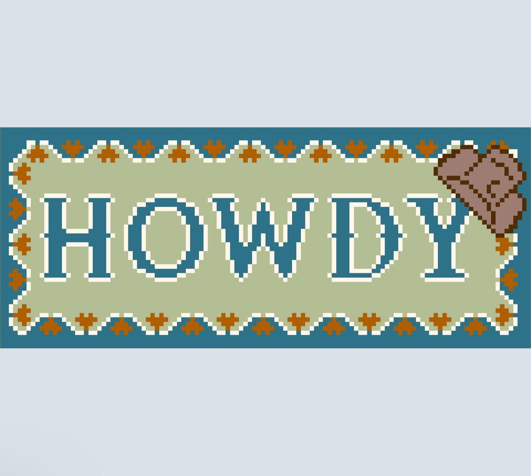Howdy Sign Stitch Guide - Etsy