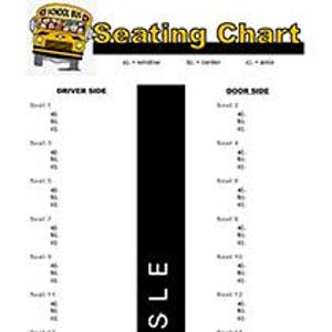 School Bus Seating Chart Printable – Editable Driver-Friendly Layout (24 Seats, 3 Students Per Seat)