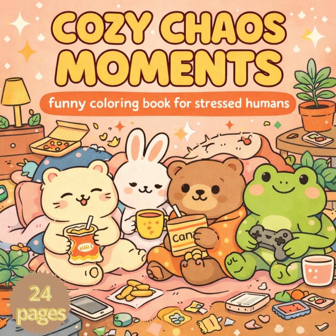 Cozy Girl Coloring Book Pages | Cute Kawaii Coloring for Adults ...