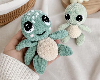 Crochet Turtle Pattern PDF, Amigurumi Sea Turtle Tutorial, Cute Tortoise Plush Pattern, DIY Stuffed Animal, Baby Shower Gift, Nursery Decor