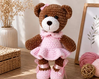 Cute Teddy Bear Crochet Pattern PDF Amigurumi Plush Stuffed Toy DIY Nursery Gift East Tutorial Digital Download