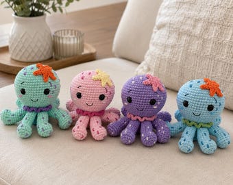 No Sew Octopus Crochet Pattern, Cute Octopus Plushie, Amigurumi Plush Octopus Pattern, Easy Beginner