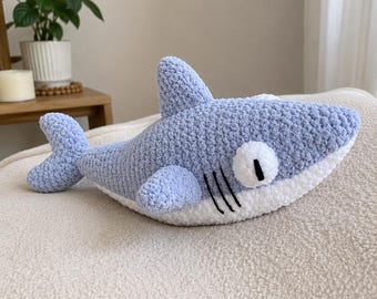 Plush Crochet Shark Pattern PDF | Large Amigurumi Sea Animal Toy (Digital Download) - 40cm