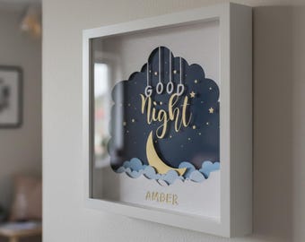 3D Baby Photo Frame Shadow Box SVG: Newborn Template, Papercut Lightbox
